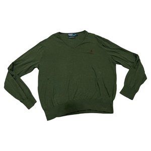 Polo Ralph Lauren V-Neck Lightweight Sweater Men's Large Green